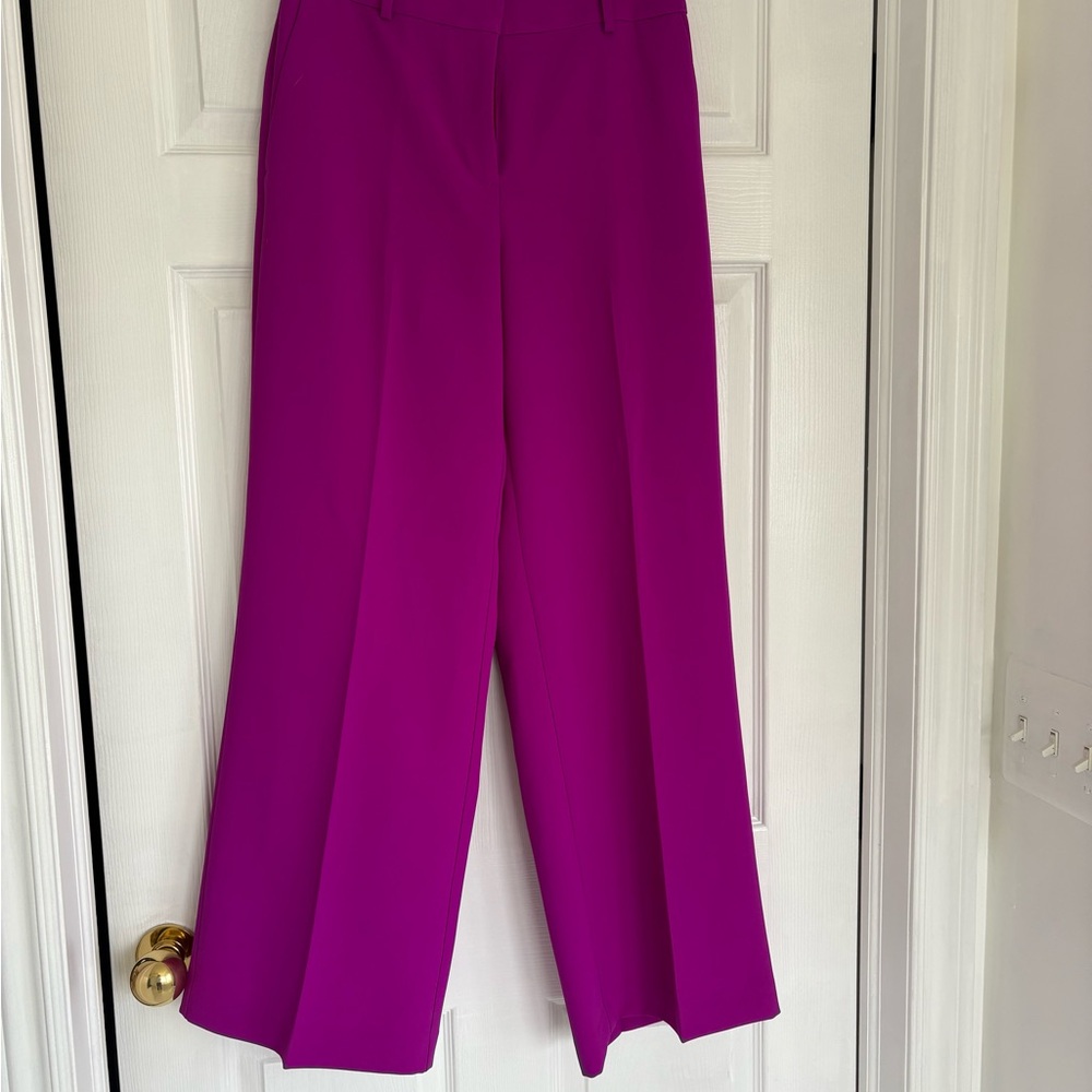 Ann Taylor Magenta Wide-Leg Pants